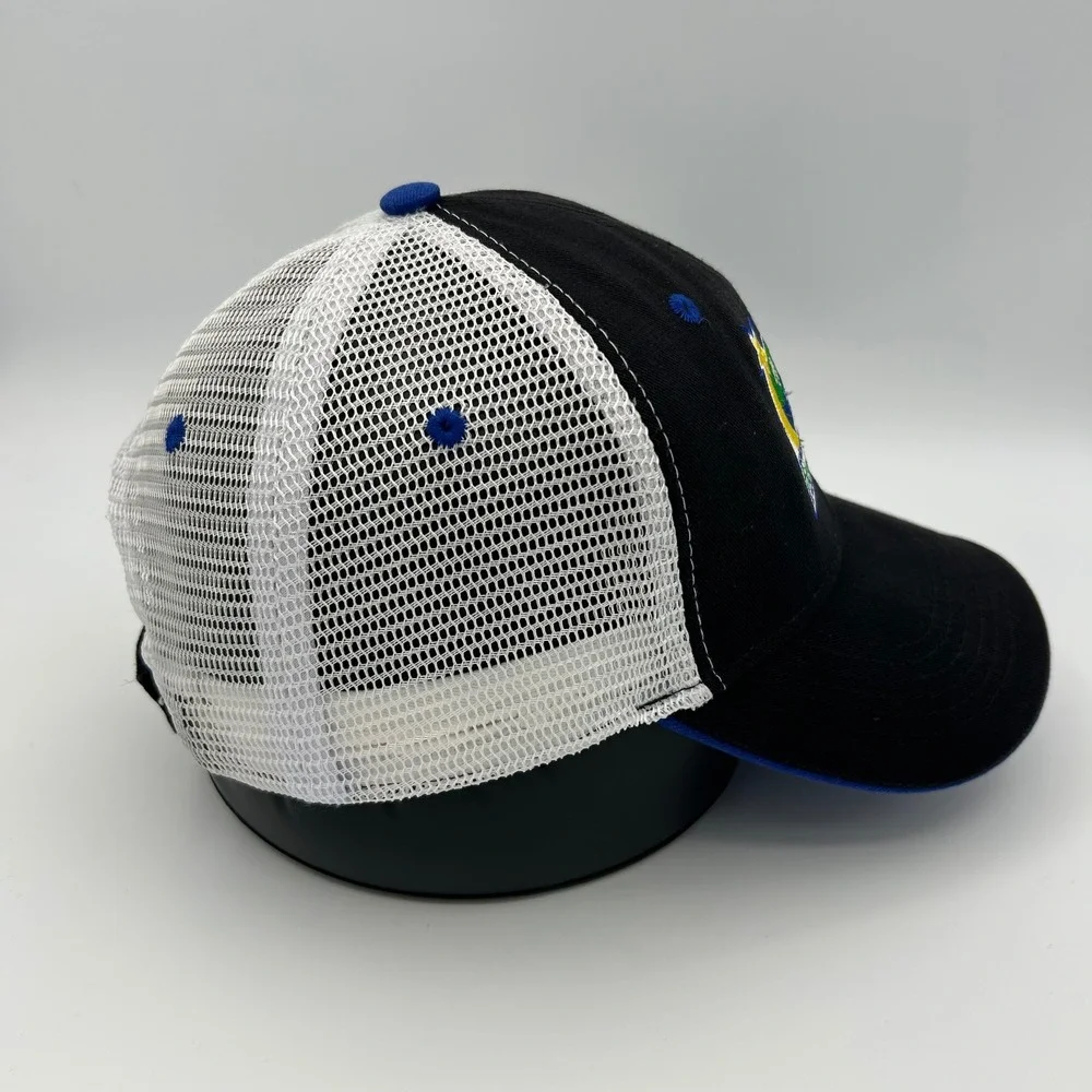 Vintage NC Education Lottery 200 Trucker Hat Mens OSFA Black White Racing Sport